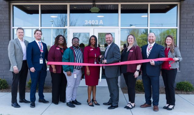 Ascend leadership pose outside of the newly opened Savannah Ridge branch