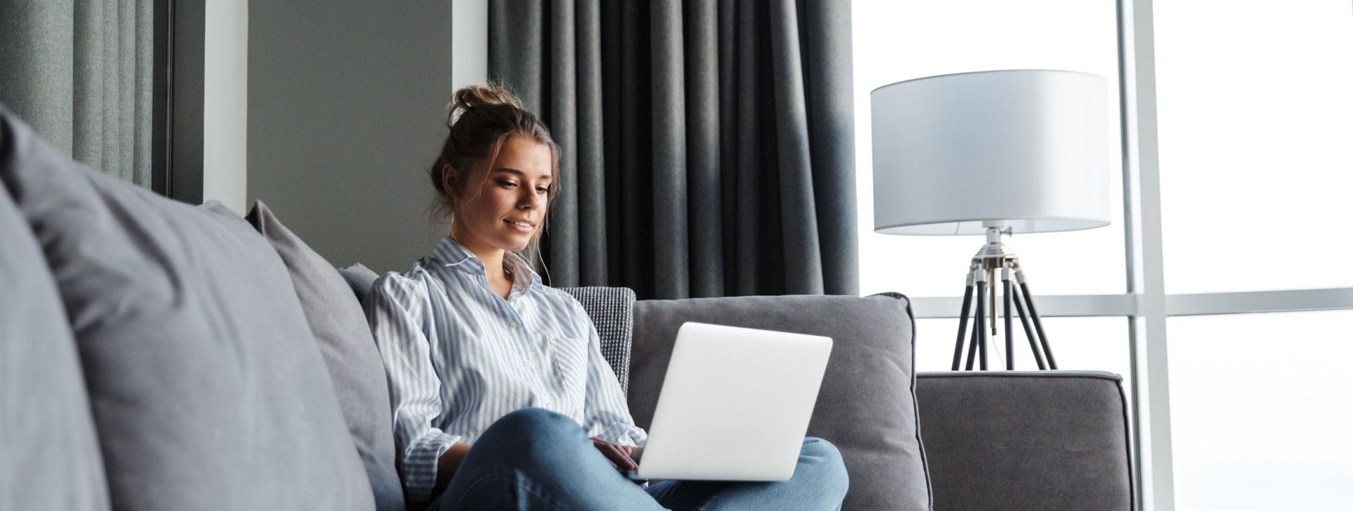 Young woman using her laptop